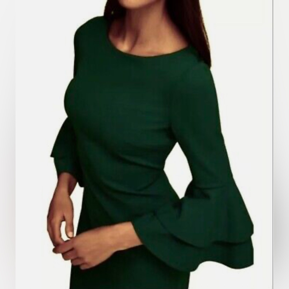 NWT CALVIN KLEIN BELL SLEEVES SHEATH DRESS - Picture 5 of 5